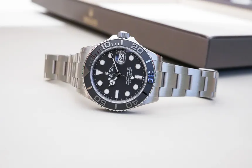 Super Clone Rolex Yacht Master Black Dial titanium Bracelet 