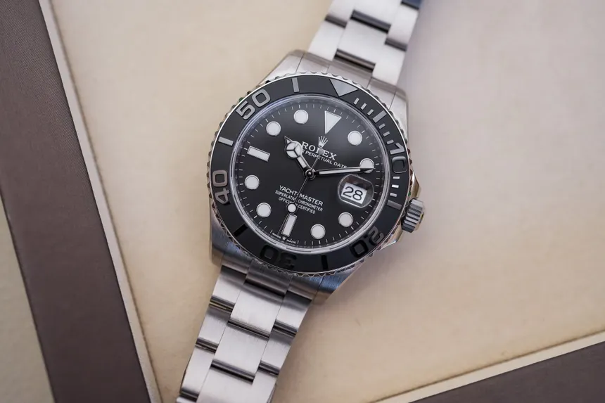 Super clone Rolex Yacht Master titanium Bracelet Black Bezel Black Dial