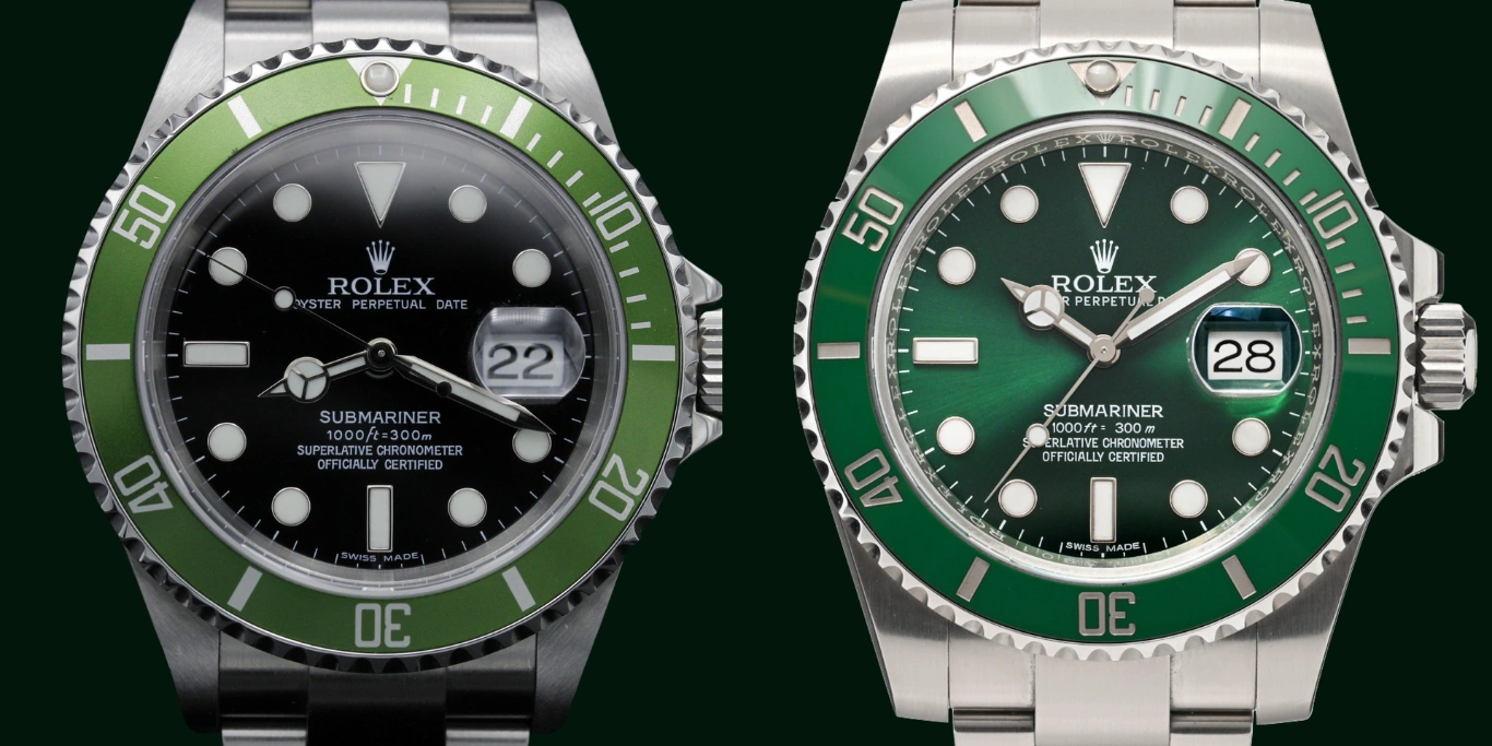 Rolex Hulk vs Kermit super clone