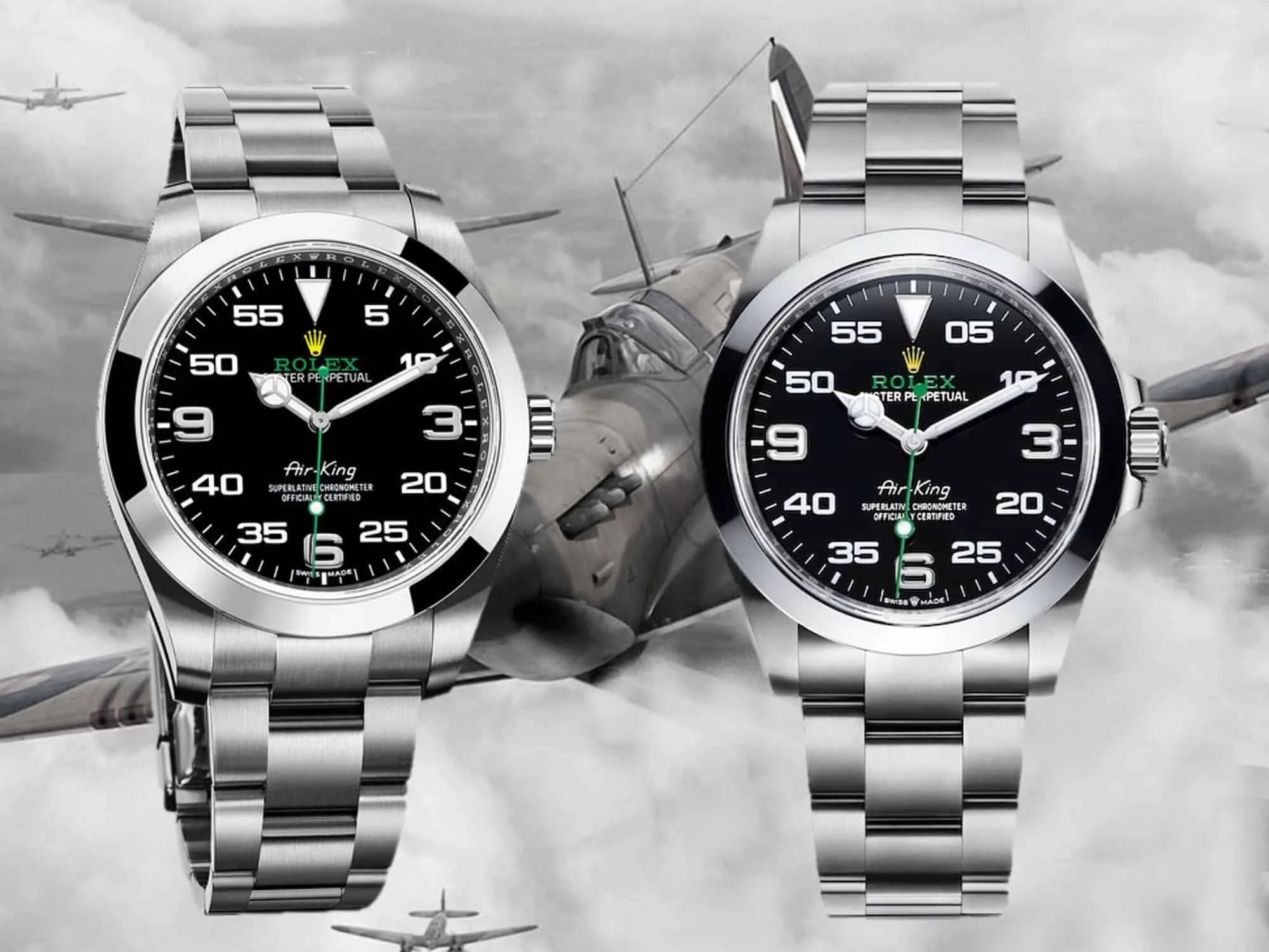 Super Clone Rolex Air-Kin g Black Dial Oyster Bracelet