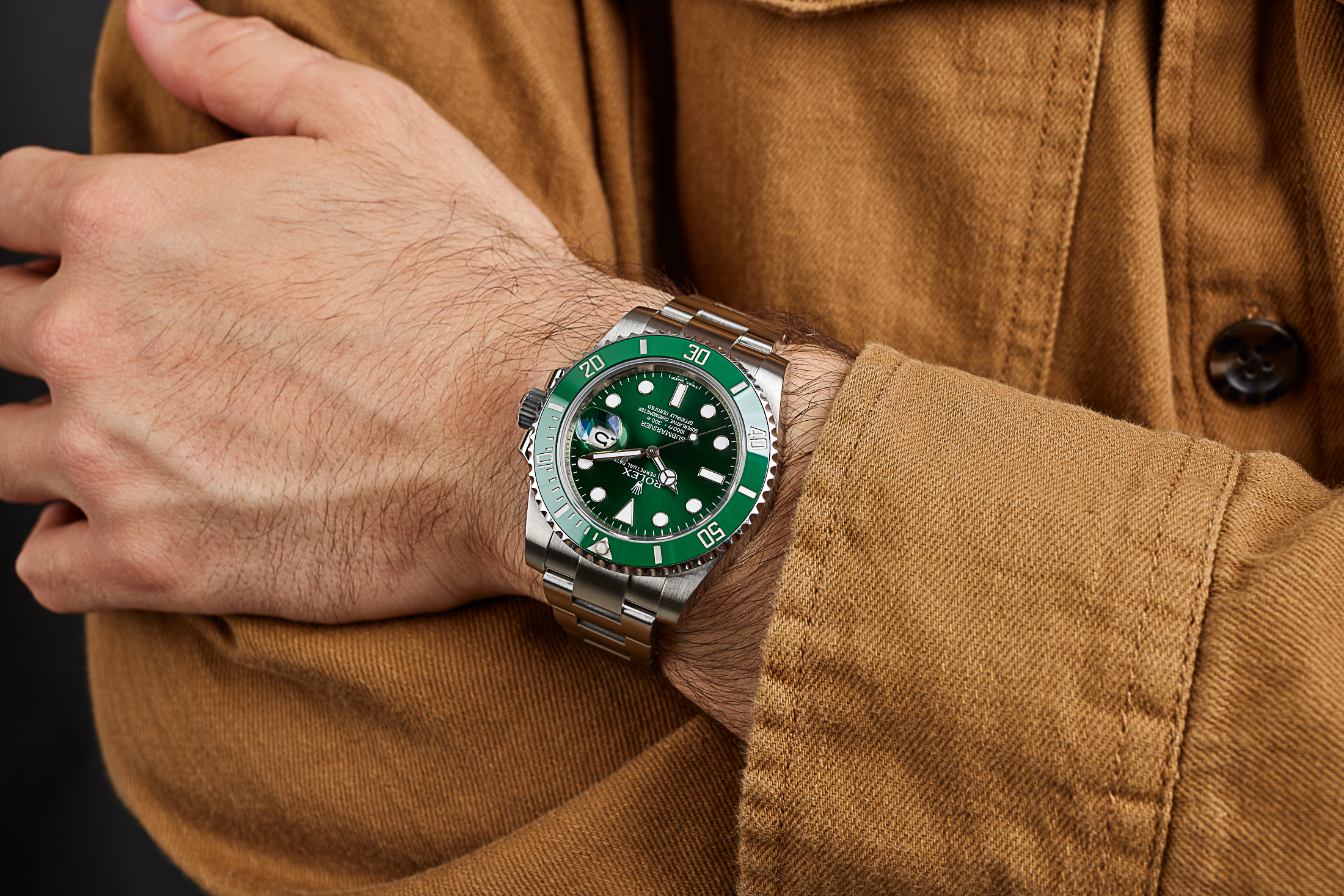 Rolex 'Hulk' Submariner on wrist